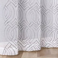 Regal Home Willa Grommet Top Embroidered Sheer Set of 2 Curtain Panel