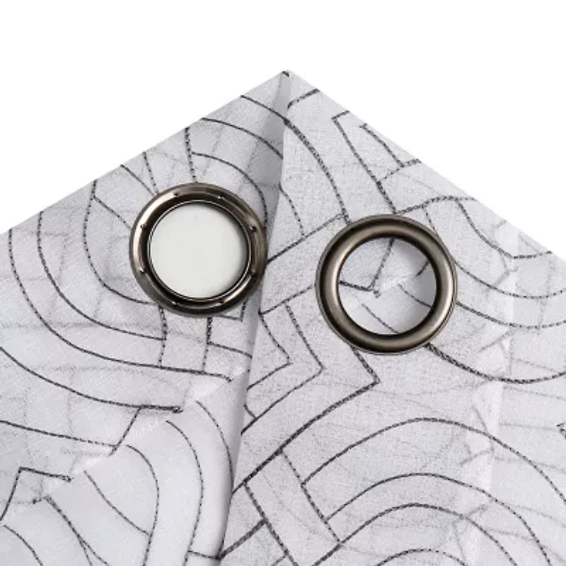 Regal Home Willa Grommet Top Embroidered Sheer Set of 2 Curtain Panel