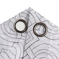 Regal Home Willa Grommet Top Embroidered Sheer Set of 2 Curtain Panel