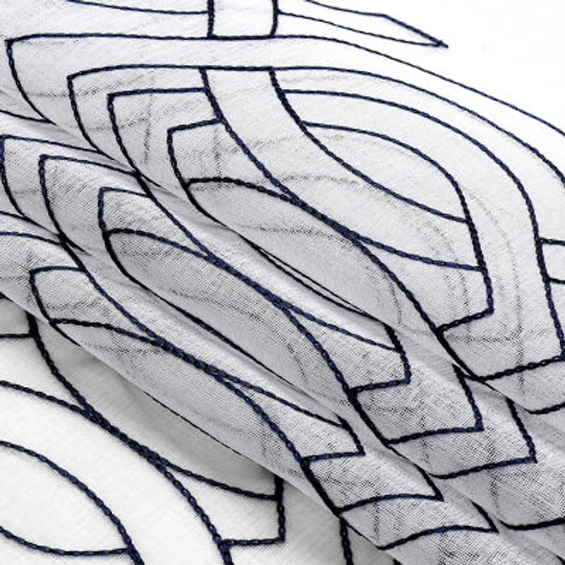 Regal Home Willa Grommet Top Embroidered Sheer Set of 2 Curtain Panel