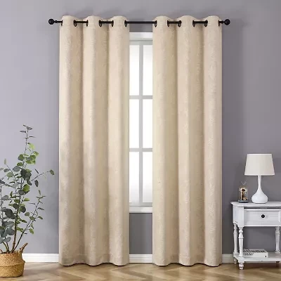 Regal Home Pascal Grommet Top Energy Saving Embossed Blackout Set of 2 Curtain Panel
