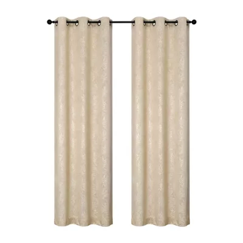 Regal Home Pascal Grommet Top Energy Saving Embossed Blackout Set of 2 Curtain Panel
