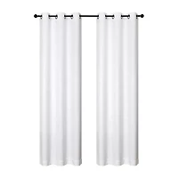Regal Home Pascal Grommet Top Energy Saving Embossed Blackout Set of 2 Curtain Panel