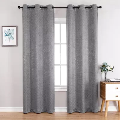 Regal Home Tobias Grommet Top Energy Saving Embossed Blackout Set of 2 Curtain Panel