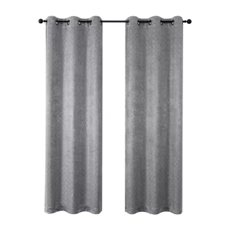 Regal Home Tobias Grommet Top Energy Saving Embossed Blackout Set of 2 Curtain Panel