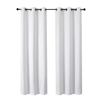 Regal Home Tobias Grommet Top Energy Saving Embossed Blackout Set of 2 Curtain Panel