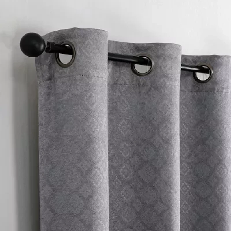 Regal Home Tobias Grommet Top Energy Saving Embossed Blackout Set of 2 Curtain Panel