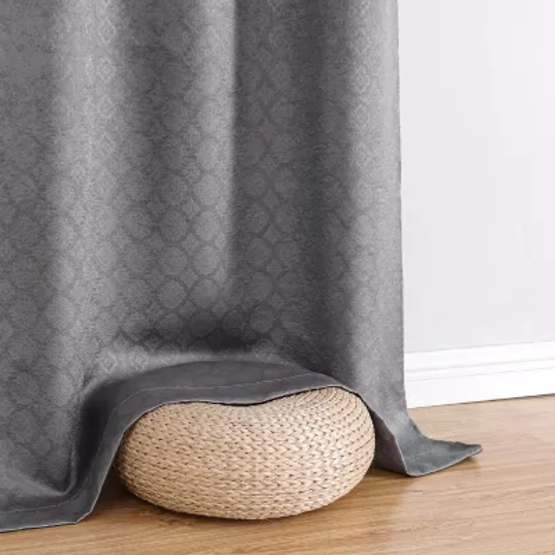 Regal Home Tobias Grommet Top Energy Saving Embossed Blackout Set of 2 Curtain Panel