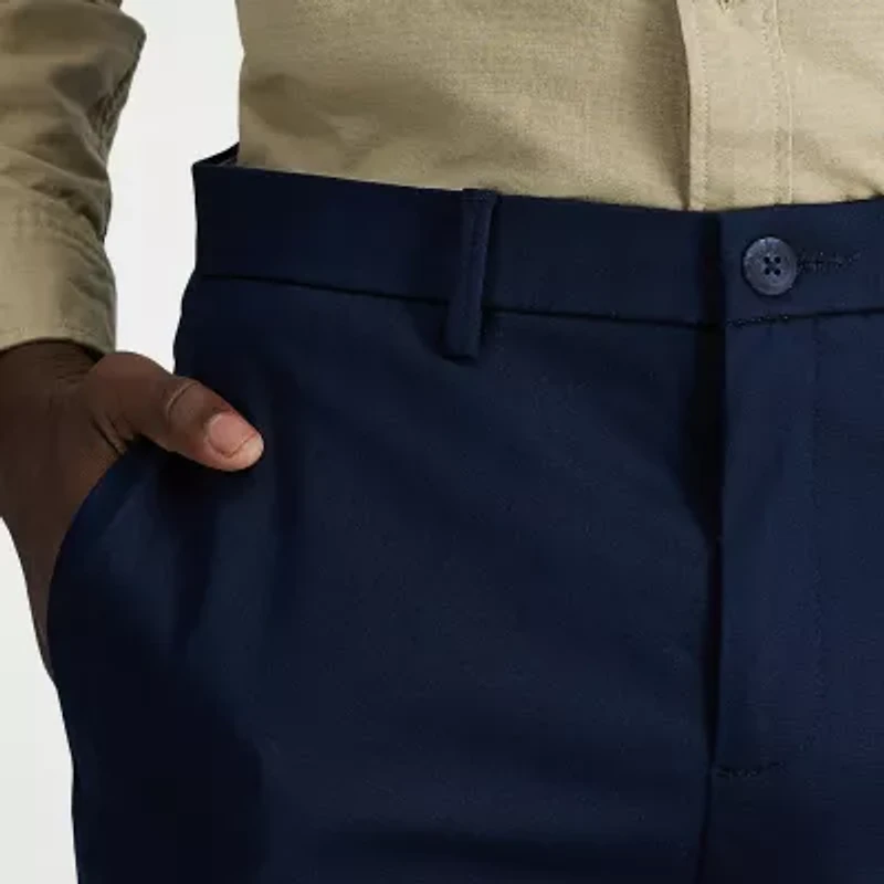 Haggar Wrinkle Free Performance Khaki Mens Comfort Waistband Straight Fit Flat Front Pant