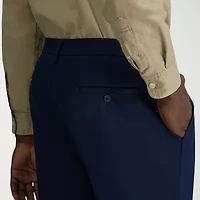 Haggar Wrinkle Free Performance Khaki Mens Comfort Waistband Straight Fit Flat Front Pant