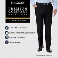 Haggar Premium Comfort Mens Classic Fit Dress Flat Front Pant