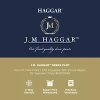 Haggar JMH Mens Slim Fit Dress Flat Front Pant