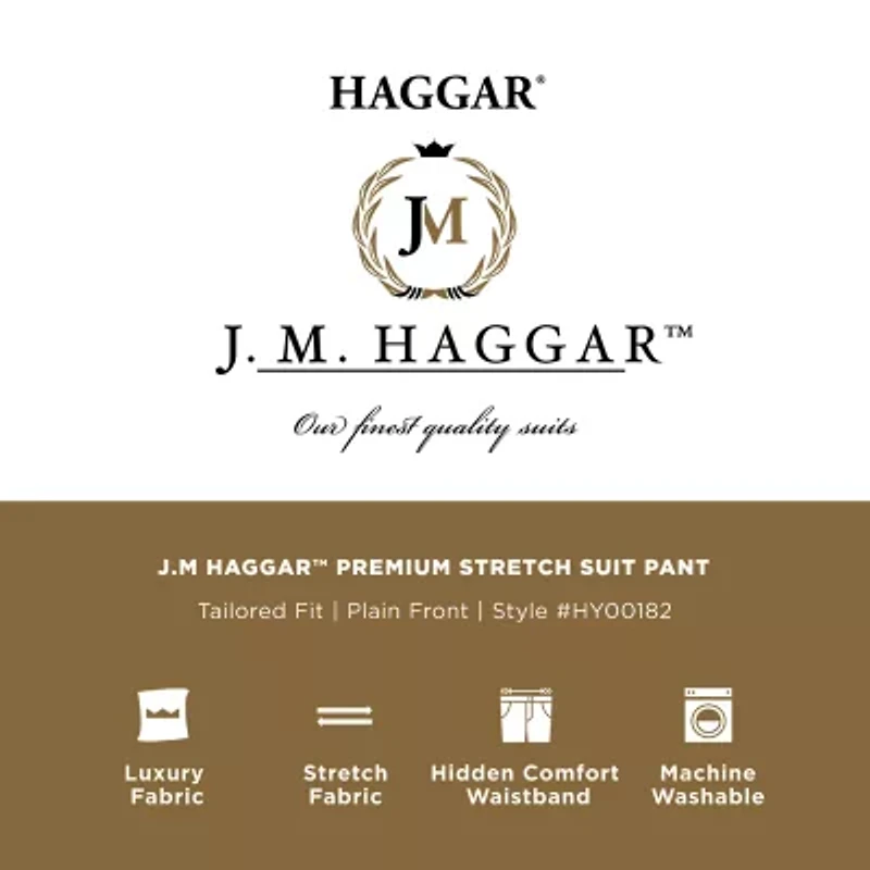 Haggar Premium Stretch Mens Classic Fit Flat Front Suit Pant