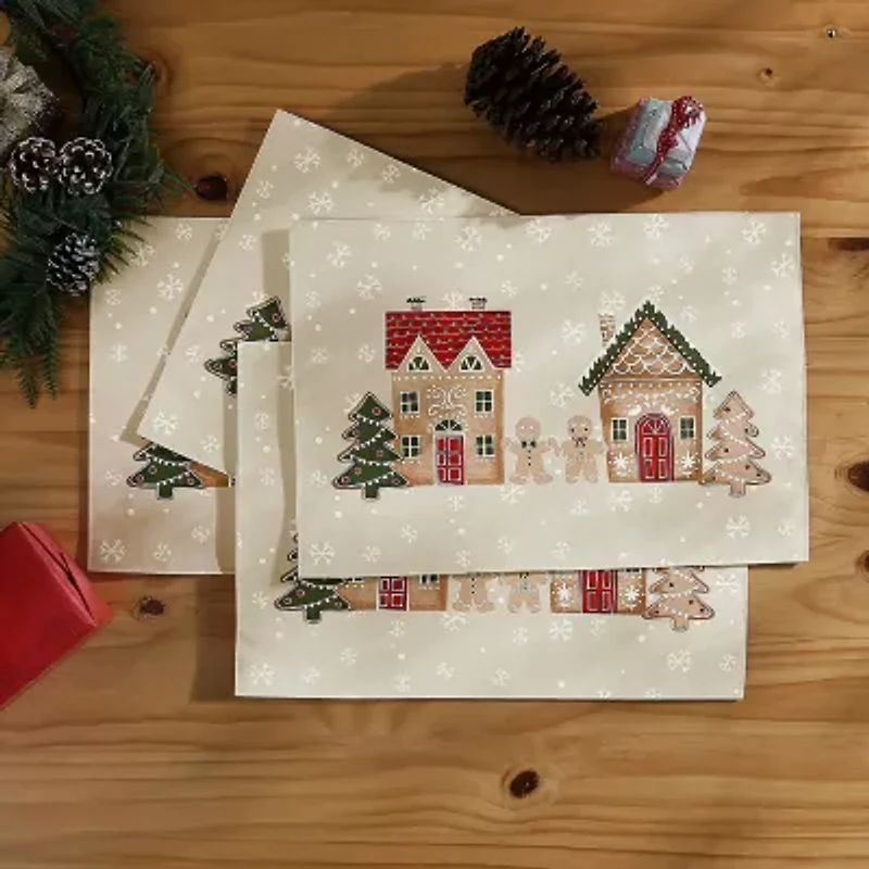 Avanti Gingerbread Village Holiday 4-pc. Placemat