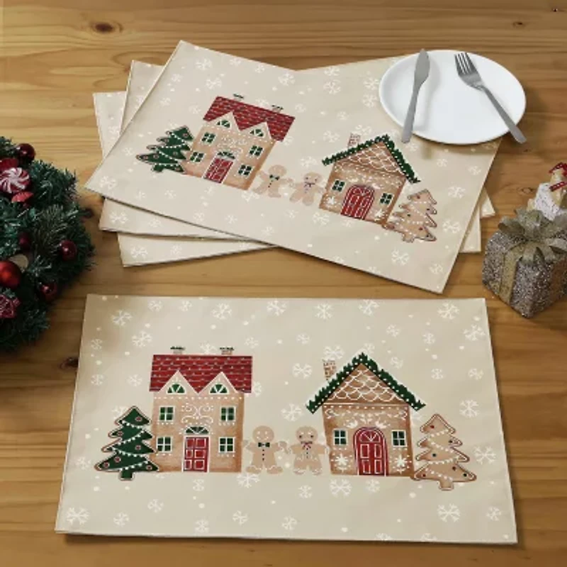 Avanti Gingerbread Village Holiday 4-pc. Placemat