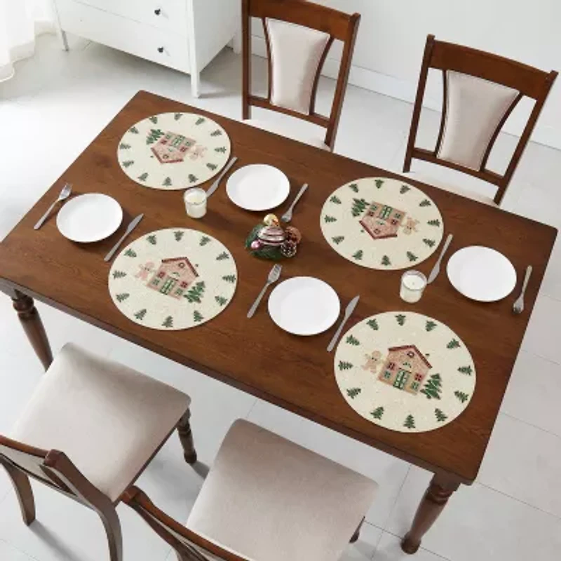 Avanti Gingerbread Village Holiday Round 4-pc. Placemat