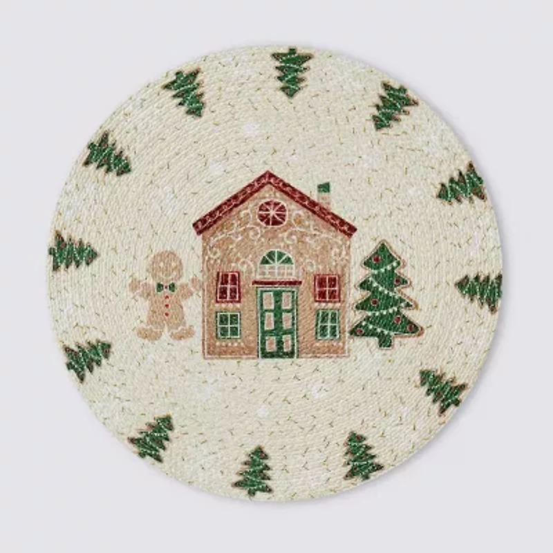 Avanti Gingerbread Village Holiday Round 4-pc. Placemat