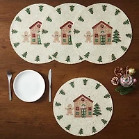 Avanti Gingerbread Village Holiday Round 4-pc. Placemat