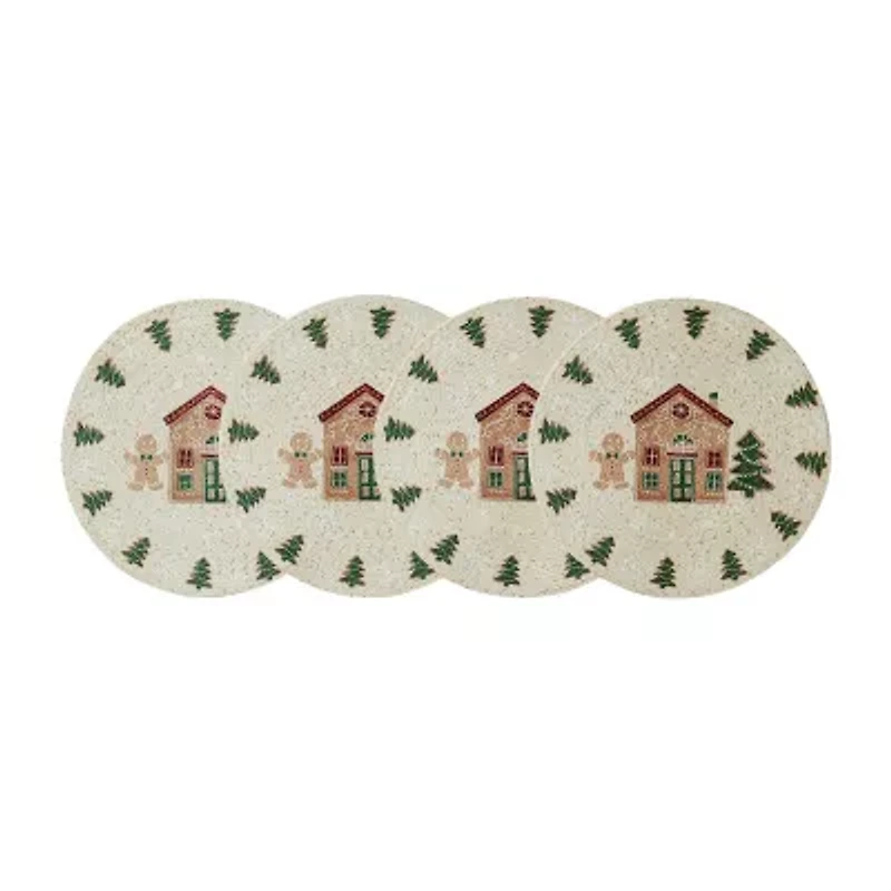 Avanti Gingerbread Village Holiday Round 4-pc. Placemat