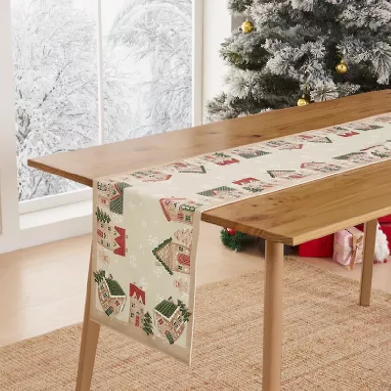 Avanti Gingerbread Village Holiday Table Runner