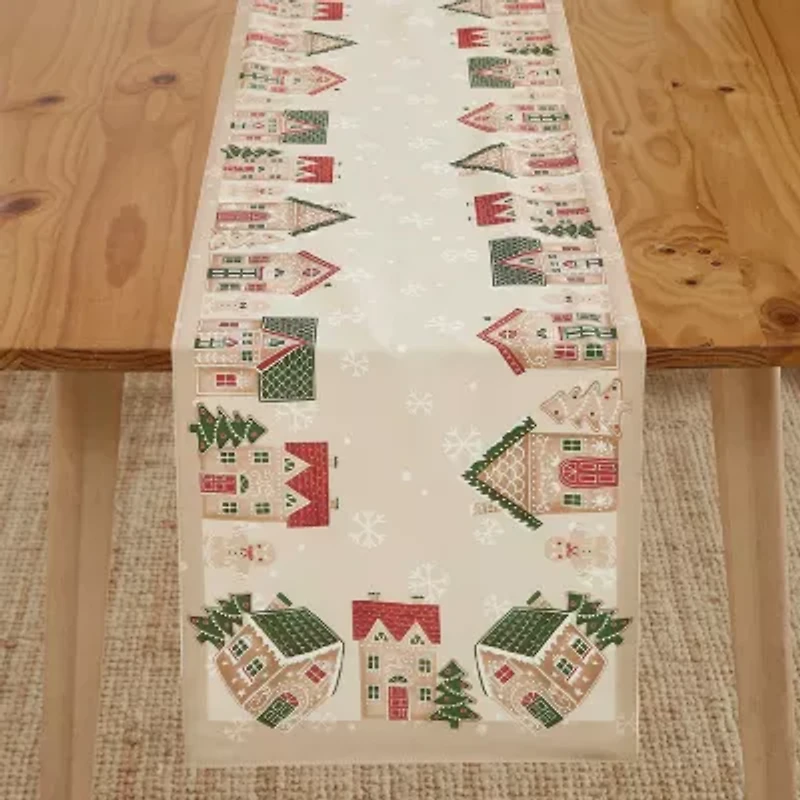 Avanti Gingerbread Village Holiday Table Runner