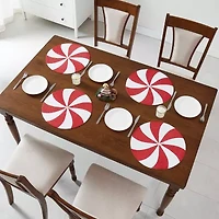 Avanti Peppermint Holiday Round 4-pc. Placemat