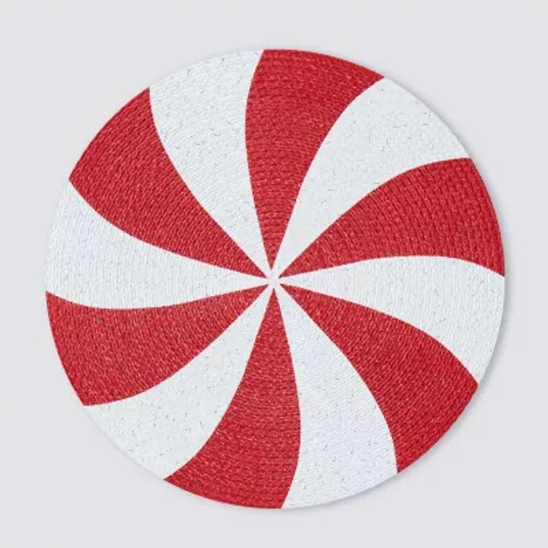 Avanti Peppermint Holiday Round 4-pc. Placemat