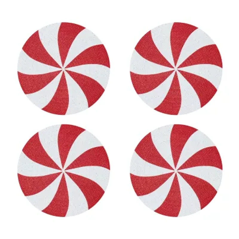 Avanti Peppermint Holiday Round 4-pc. Placemat