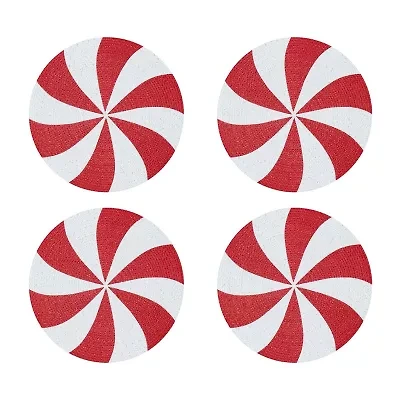 Avanti Peppermint Holiday Round 4-pc. Placemat