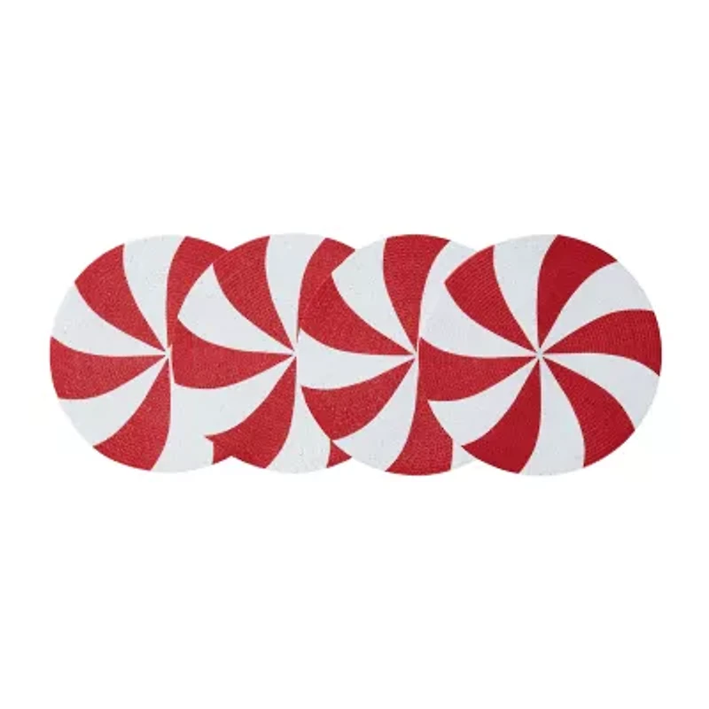 Avanti Peppermint Holiday Round 4-pc. Placemat