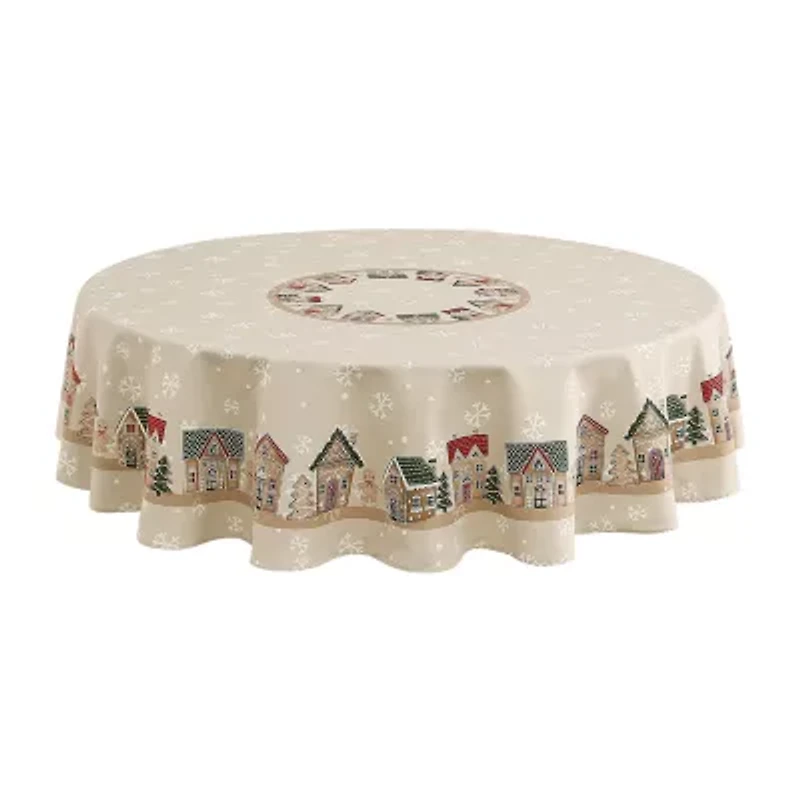 Avanti Gingerbread Village Holiday Round Tablecloth