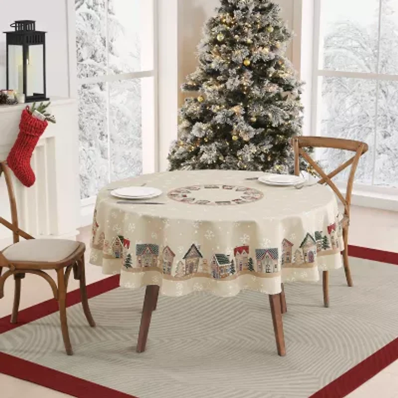 Avanti Gingerbread Village Holiday Round Tablecloth