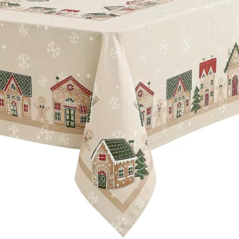 Avanti Gingerbread Village Holiday Tablecloth