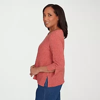 Alfred Dunner Sunset Canyon Womens Crew Neck 3/4 Sleeve T-Shirt
