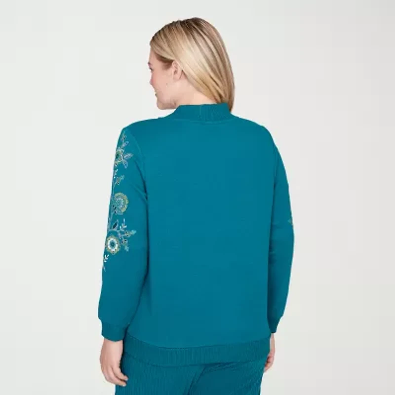 Alfred Dunner Lake Champlain Womens V Neck Long Sleeve T-Shirt