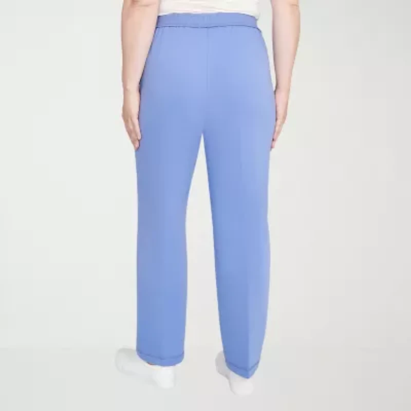 Alfred Dunner Casual Vibe Womens Straight Pull-On Pant