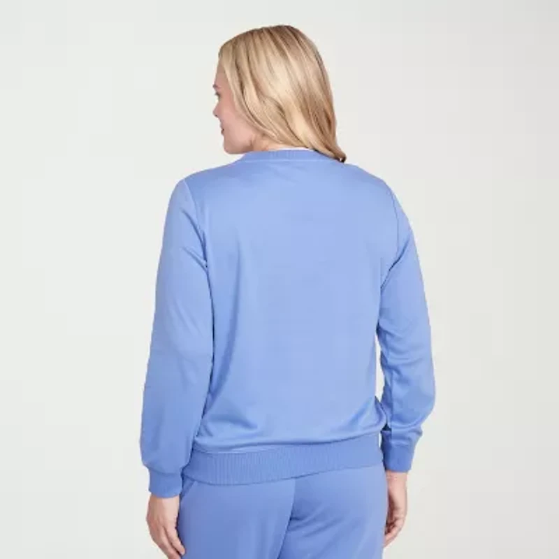 Alfred Dunner Casual Vibe Womens Crew Neck Long Sleeve Sweatshirt