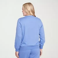 Alfred Dunner Casual Vibe Womens Crew Neck Long Sleeve Sweatshirt