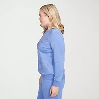 Alfred Dunner Casual Vibe Womens Crew Neck Long Sleeve Sweatshirt