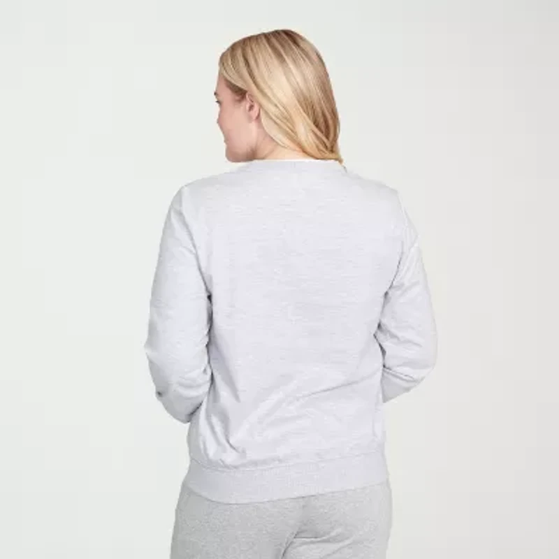 Alfred Dunner Casual Vibe Womens Crew Neck Long Sleeve Sweatshirt