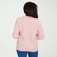 Alfred Dunner Classics Womens Crew Neck Long Sleeve Sweatshirt