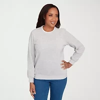Alfred Dunner Classics Womens Crew Neck Long Sleeve Sweatshirt