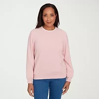 Alfred Dunner Classics Womens Crew Neck Long Sleeve Sweatshirt