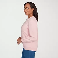 Alfred Dunner Classics Womens Crew Neck Long Sleeve Sweatshirt