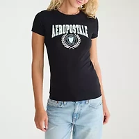 AEROPOSTALE Womens Juniors Round Neck Short Sleeve Regular Fit Graphic T-Shirt
