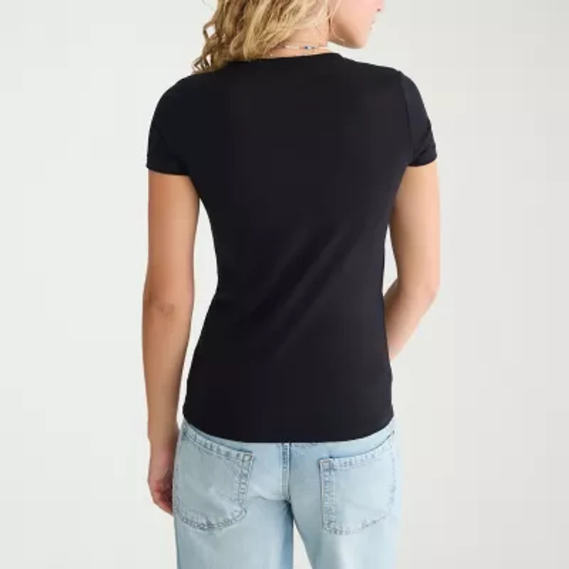 AEROPOSTALE Womens Juniors Round Neck Short Sleeve Regular Fit Graphic T-Shirt