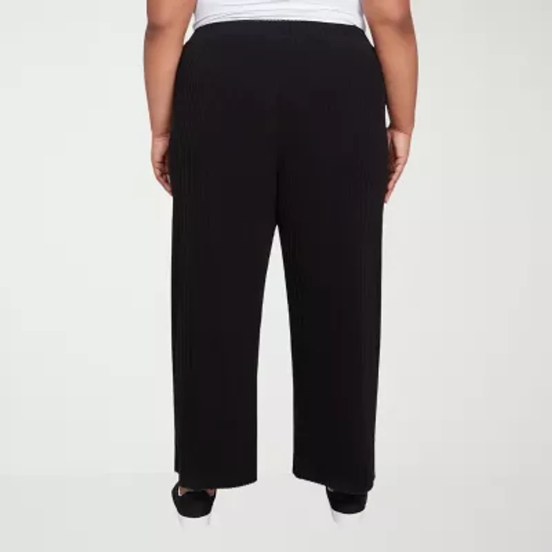 Alfred Dunner Lake Champlain Womens Wide Leg Plus Ankle Pant