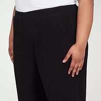 Alfred Dunner Lake Champlain Womens Wide Leg Plus Ankle Pant