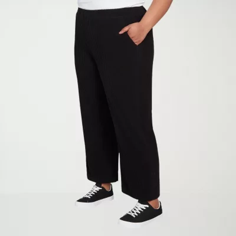 Alfred Dunner Lake Champlain Womens Wide Leg Plus Ankle Pant