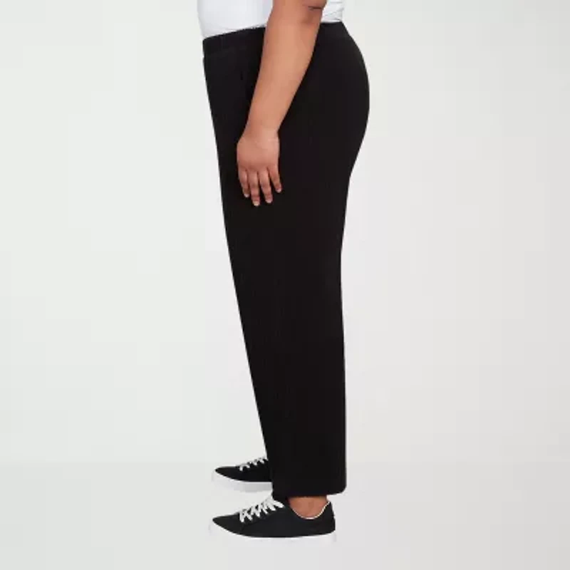 Alfred Dunner Lake Champlain Womens Wide Leg Plus Ankle Pant